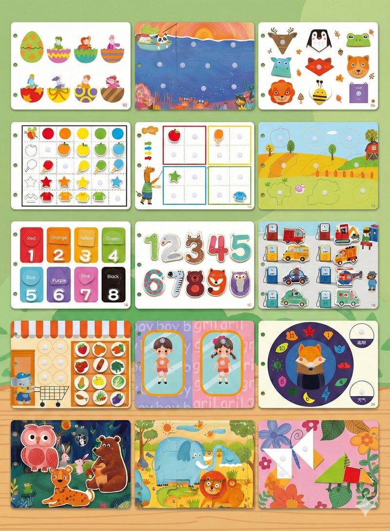 كتاب مشغول,30 صفحة ألعاب تفاعلية للتعلم المبكر للأطفال من 0-3 سنوات,كتب قراءة للأطفال,كتاب تفاعلي للأطفال,كتاب تفاعلي للأطفال,كتاب هادئ - Image 3